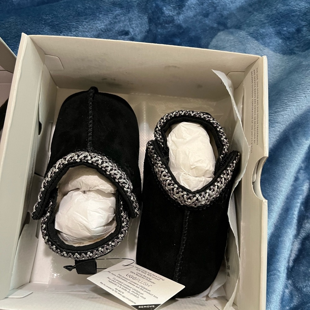 UGG Black and Silver Moccasins with Luxurious Comfort